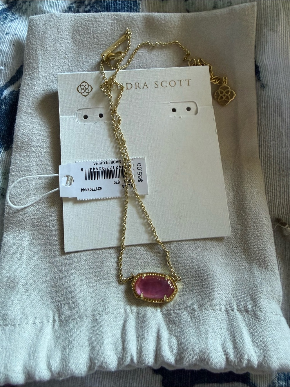 Kendra Scott Gold Elisa Necklace with Azalea pendant